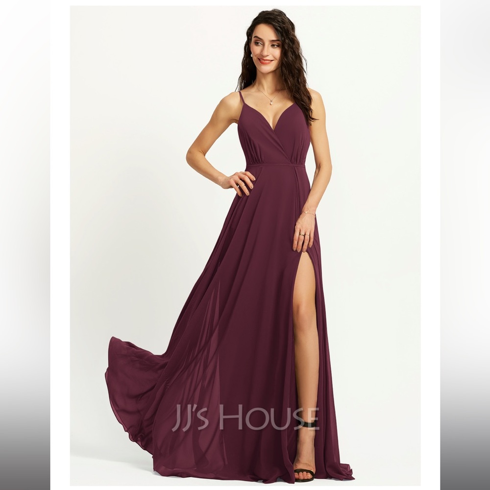 Cabernet colored bridesmaid dress